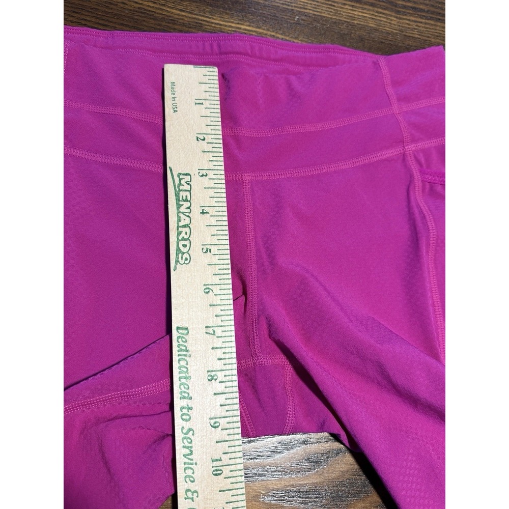 Athleta Leggings Womens S Hot Pink Dobby Be Free Knicker Capri Workout Pockets - Picture 9 of 16